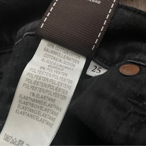7 For All Mankind Black High Rise Jeans Size 25 Made In Italy - Picture 10 of 13